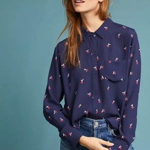 Rails Kate navy cherry print button up shirt